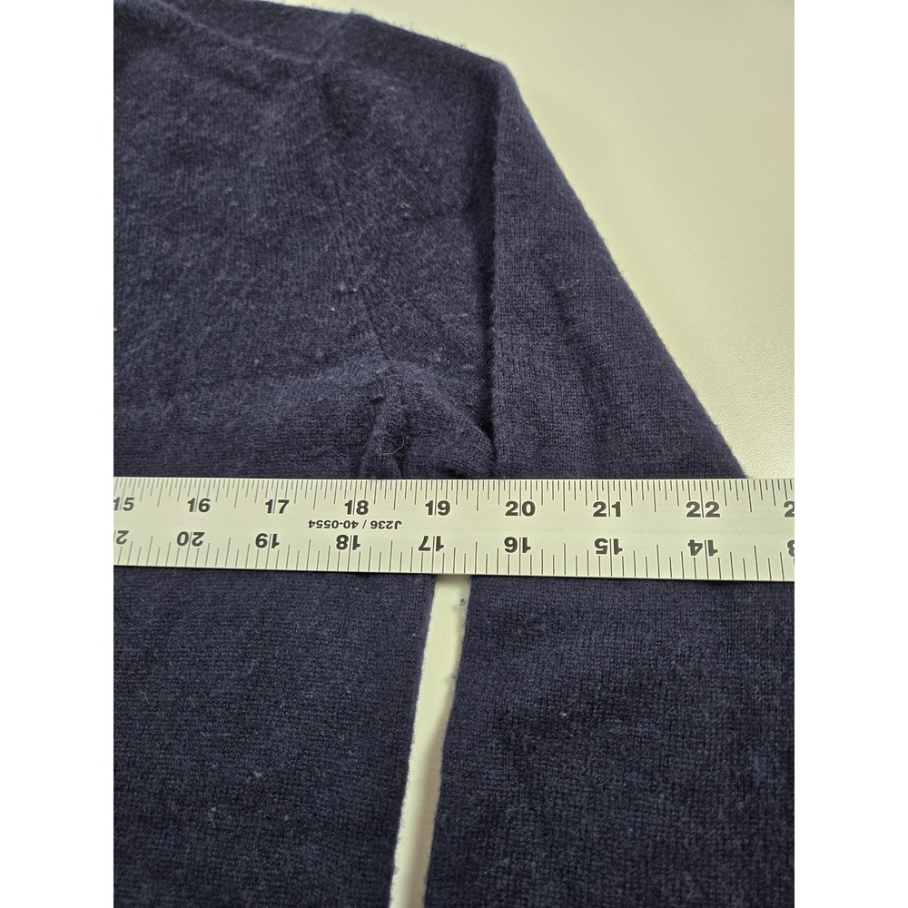 Polo Ralph Lauren Wool Sweater Men's Small Navy Blue Crewneck Pullover Knit Logo - Picture 9 of 12